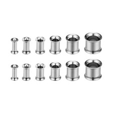 Titanium Double Flared Flesh Ear Tunnels Plugs Gauges Piercing Sold as Pair