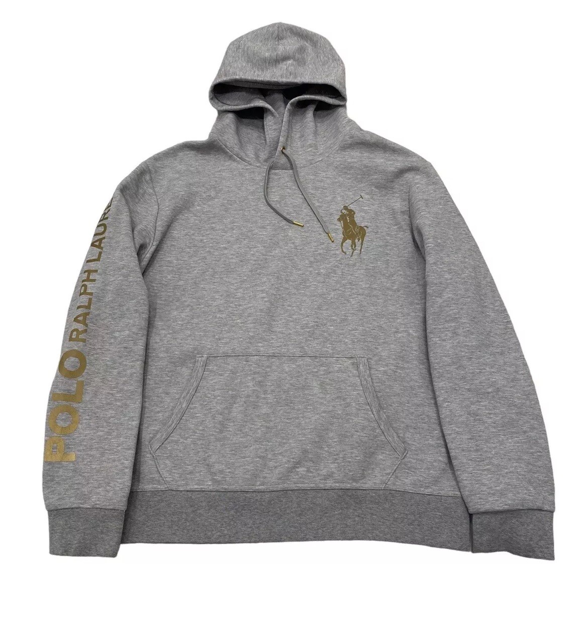 Polo Ralph Lauren G Big Pony 3M Doppia Maglia Grigio Felpa con Cappuccio Uomo XL