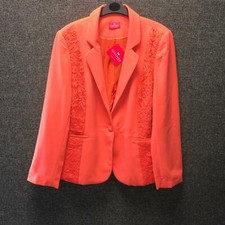 Together Single Breasted Coral Jacket With Lace Detail Uk 14 Td017 Qq 23