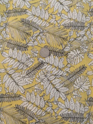 Floral RB Studios limited run leaf skill yellow fabric sold by the yard