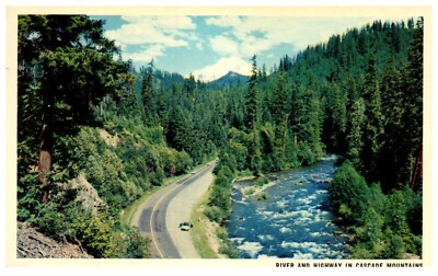 Detroit Oregon River Highway Cascade Mountains Posted 1963 Postcard