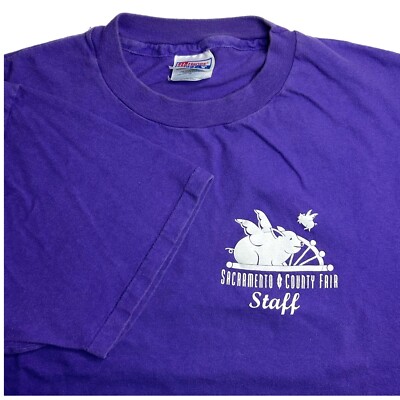 Vintage 90s Sacramento County Fair Staff Tee Shirt Men XL Single Stitch USA Made