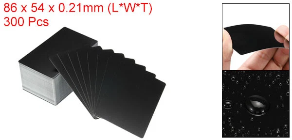 300pcs Metal Business Cards Blank Aluminum Laser Engrave Printable Black - Image 2 of 4