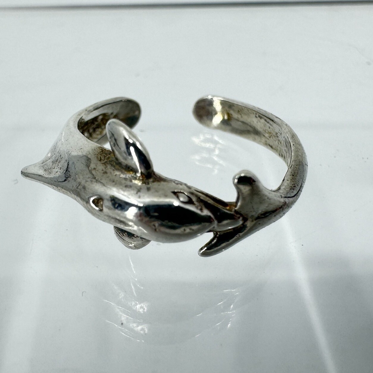 Sterling Silver Dolphin Wraparound Split Band Toe… - image 2
