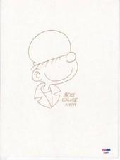 Mort Walker signed 8.5x11 Beetle Bailey Sketch PSA/DNA Dated 1998 auto