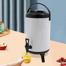 2.64Gal Insulated Beverage Dispenser for Hot & Cold Drinks 2 Gal Stainless Steel