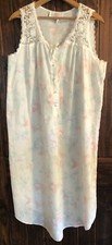 Cute Vintage Sleeveless Nightgown See Through Lace Trim By Vandemere Size Med