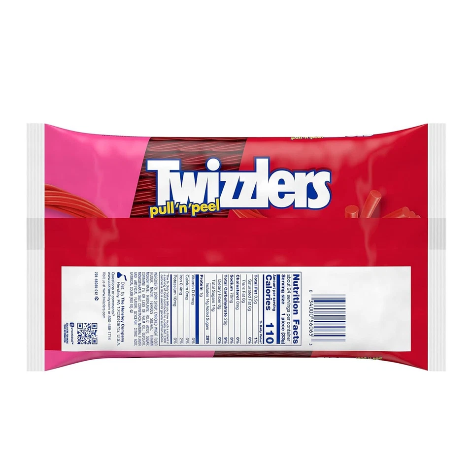 TWIZZLERS PULL N' PEEL Cherry Flavored Chewy Candy, 28 oz, Big Bag NEW - Image 3 of 4
