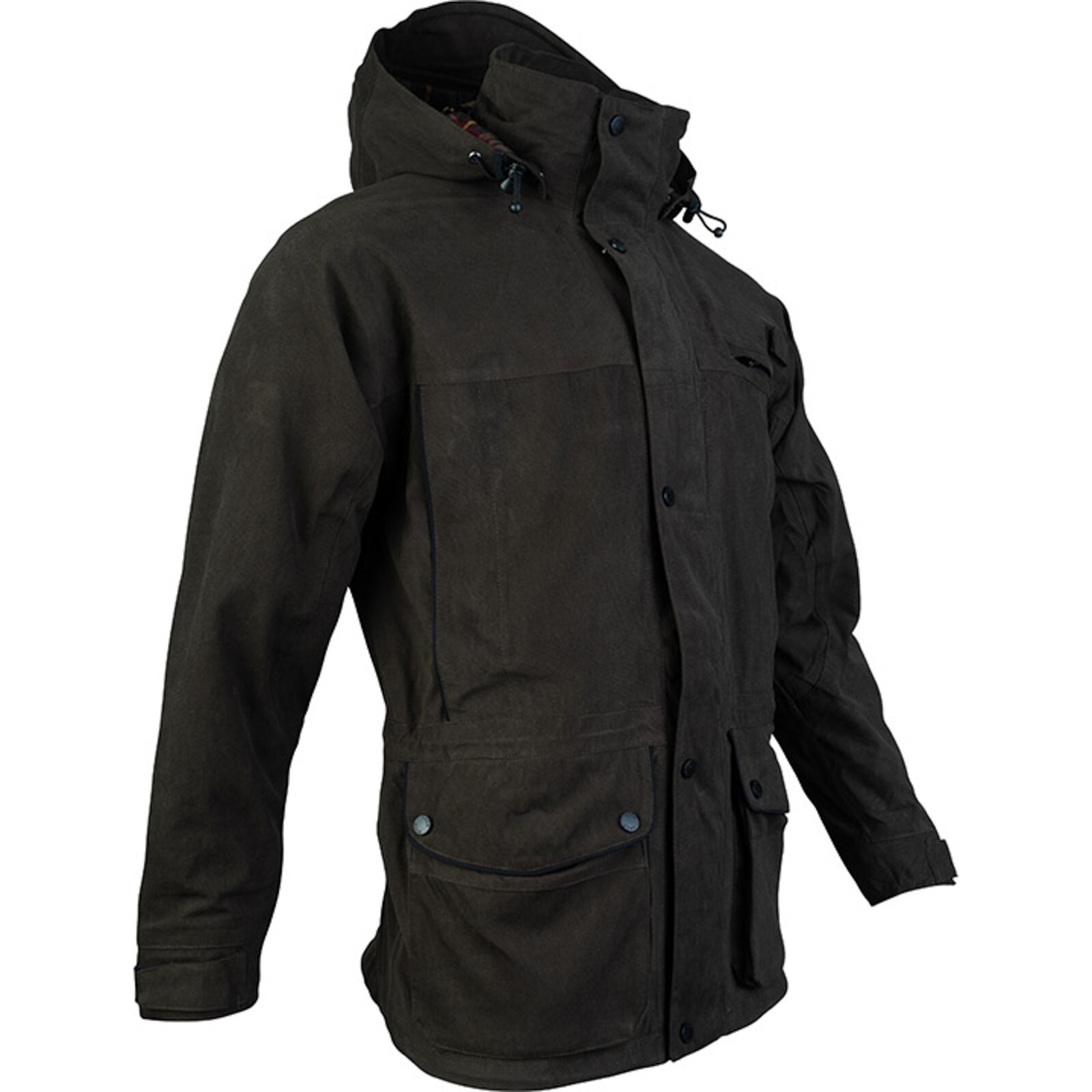 JACK PYKE ASHCOMBE GIACCA UOMO S-3XL IMPERMEABILE CACCIA TIRO CAPPOTTO MARRONE foto 3