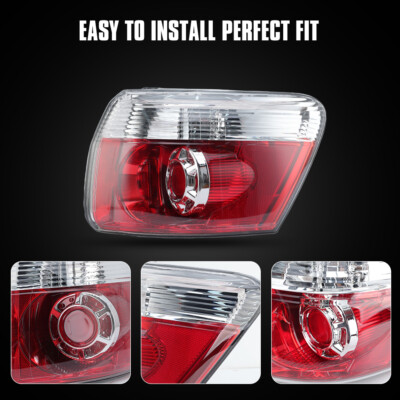 2007-2012 GMC Acadia Tail Lights – Outer Pair (Driver & Passenger) – LED Brake Lamps, Red Lens, Chrome Housing - View #2