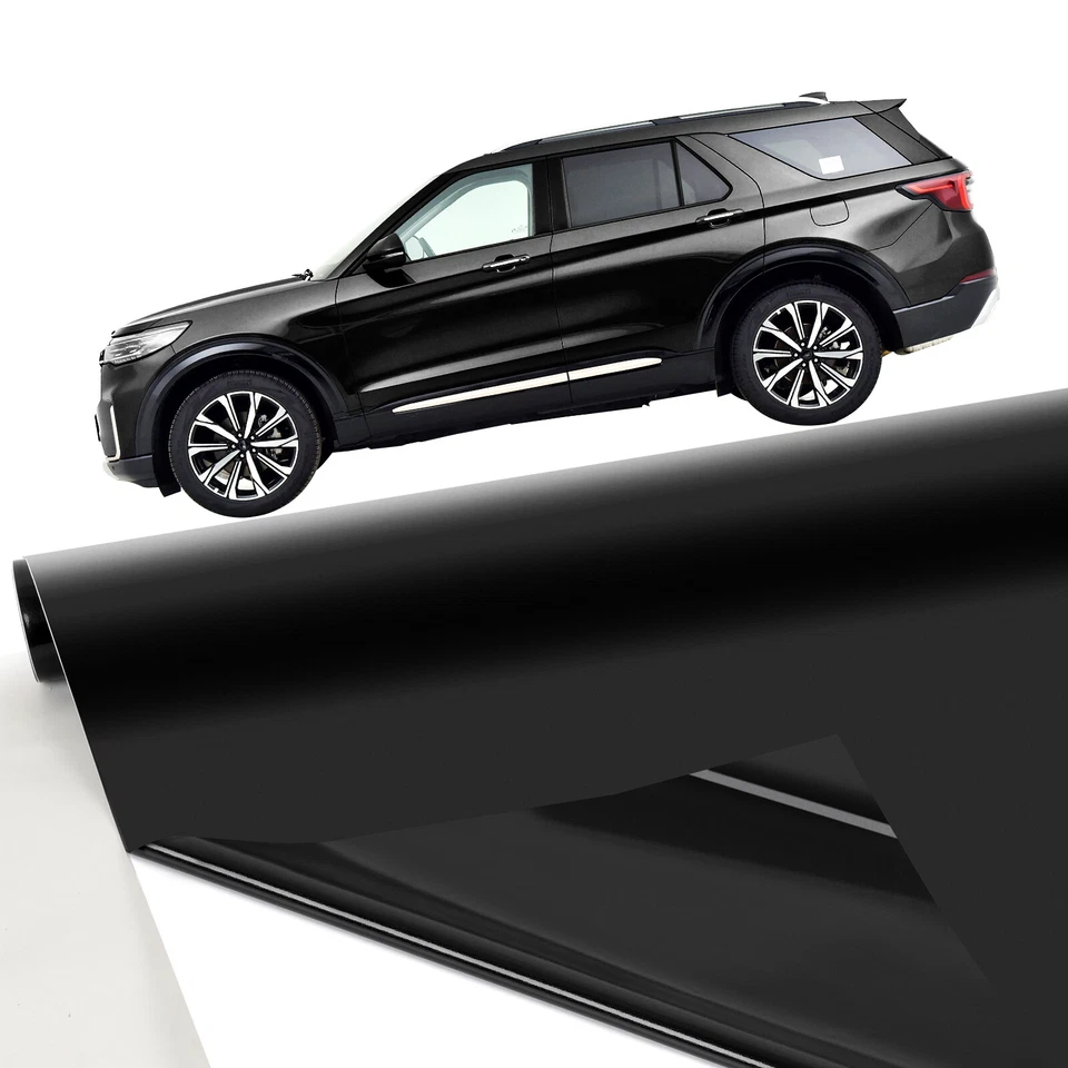 For Mercedes-Benz Roll 20FT*5FT Vinyl Car Wrap Carbon Fiber / Gloss Black - Image 3 of 4