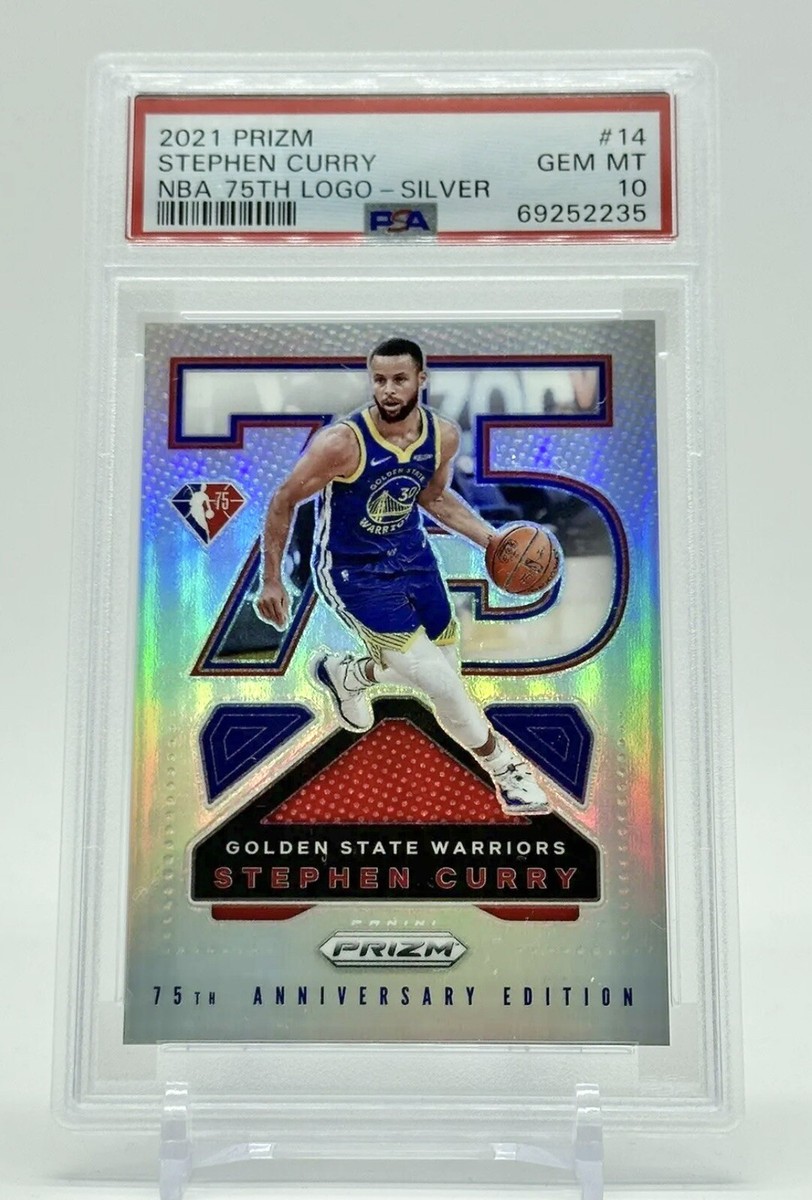 2021-22 PRIZM STEPHEN CURRY SILVER 75TH ANNIVERSARY LOGO #14 2021-22 PRIZM STEPHEN CURRY SILVER 75TH ANNIVERSARY LOGO #14