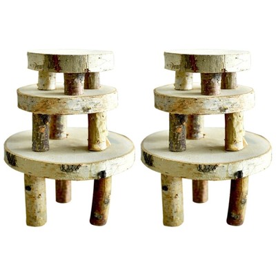 Set of 2 Solid Wood Ornaments Home Decoration Table