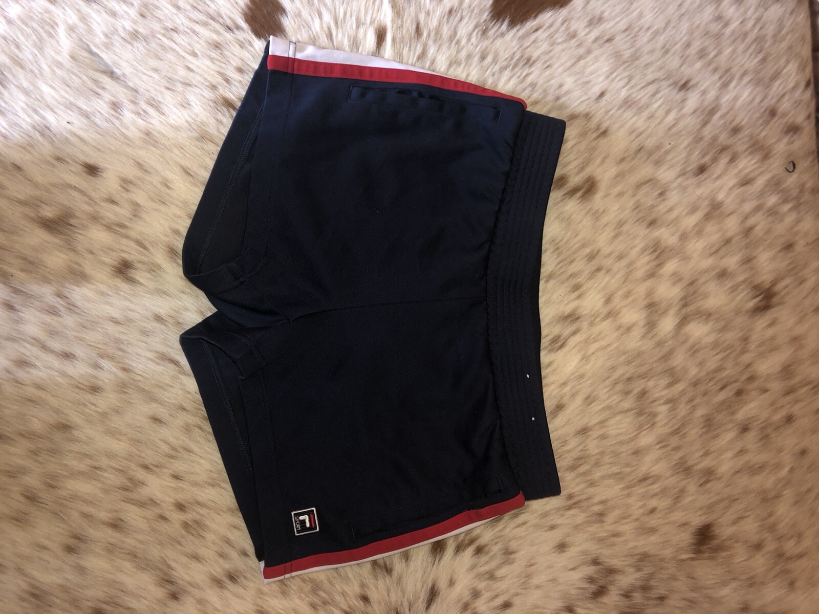 Pantaloncini Fila taglia small blu e a righe con tasche