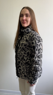 モンクレールJAU GIUBBOTTOナイロンジャケット レオパード柄 1 Women's MONCLER Gamme Rouge Quilted Down Puffer Jacket RARE