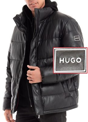 Hugo Fake Leather Puffer Jacket HUGO Faux-leather Puffer Jacket