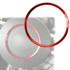 Red Aluminum Alloy Steering Horn Emblem Ring Trim Fits 15-23 Mustang Red Aluminum Alloy Steering Horn Emblem Ring Trim Fits 15-23 Mustang