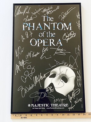 Phantom of the Opera Broadway Cast Signed Poster Window Card Hugh