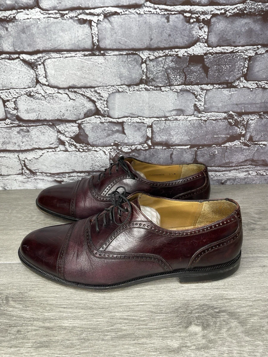 Mezlan Shoes Mens Size 9.5 Burgundy Florence Oxford Cap Toe Brogue Leather Dress Mezlan Men Burgundy Cap Toe Loafer Shoes Milani main image 4