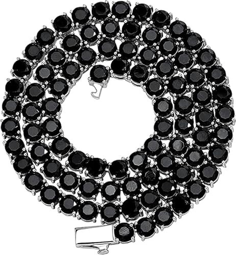 14K White Gold Plated Lab Created Diamond 5MM Round Cut Choker Necklace 18