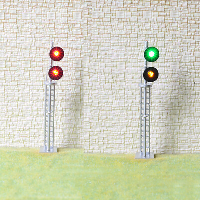 1 x O scale searchlight 2 heads block signal model train 3 color SMD LEDs #SS48S