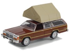 FORD LTD Country Squire + cartop Tent - 1979 - brown - Greenlight 1:64