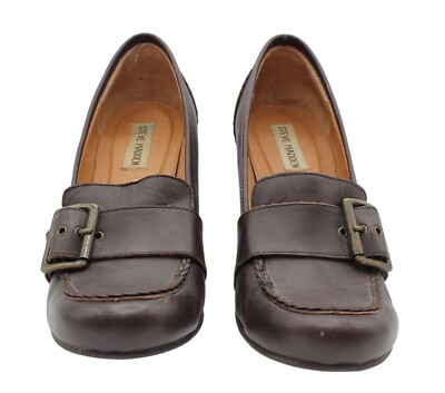 Vintage 90s Y2K Steve Madden Brown Leather Oxfords Preppy Retro Vintage Steve Madden Gatsby Brown Leather Loafers Chunky  main image 2
