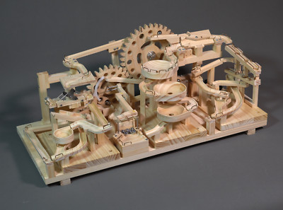 Kinetic Art Rolling Ball Sculpture Marble Machine G3 Triple Gears Lift