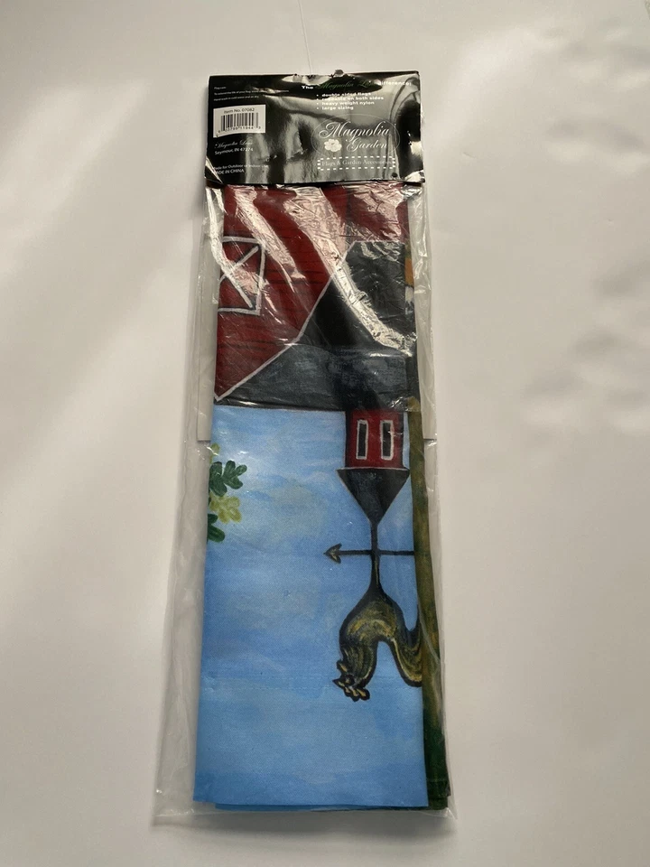 Bandera de jardín de patio 30” x 44” Folksy Barn #07082 vaca lechera oveja pollo ¡NUEVO! Foto 4 de 4