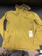 REI Women's Flash Stretch Rain Jacket w/Hood Size L Burnished Gold NWT