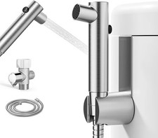 Handheld Bidet Sprayer for Toilet-Adjustable Flow, SS Brushed Nickel
