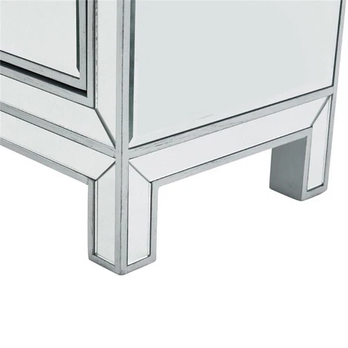 Elegant Decor Reflexion 4 Door 56" Mirrored Buffet Cabinet in Antique Silver - Picture 11 of 11