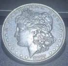 1889 P Morgan Silver Dollar Coin 90% SILVER, Nice Coin,#0196