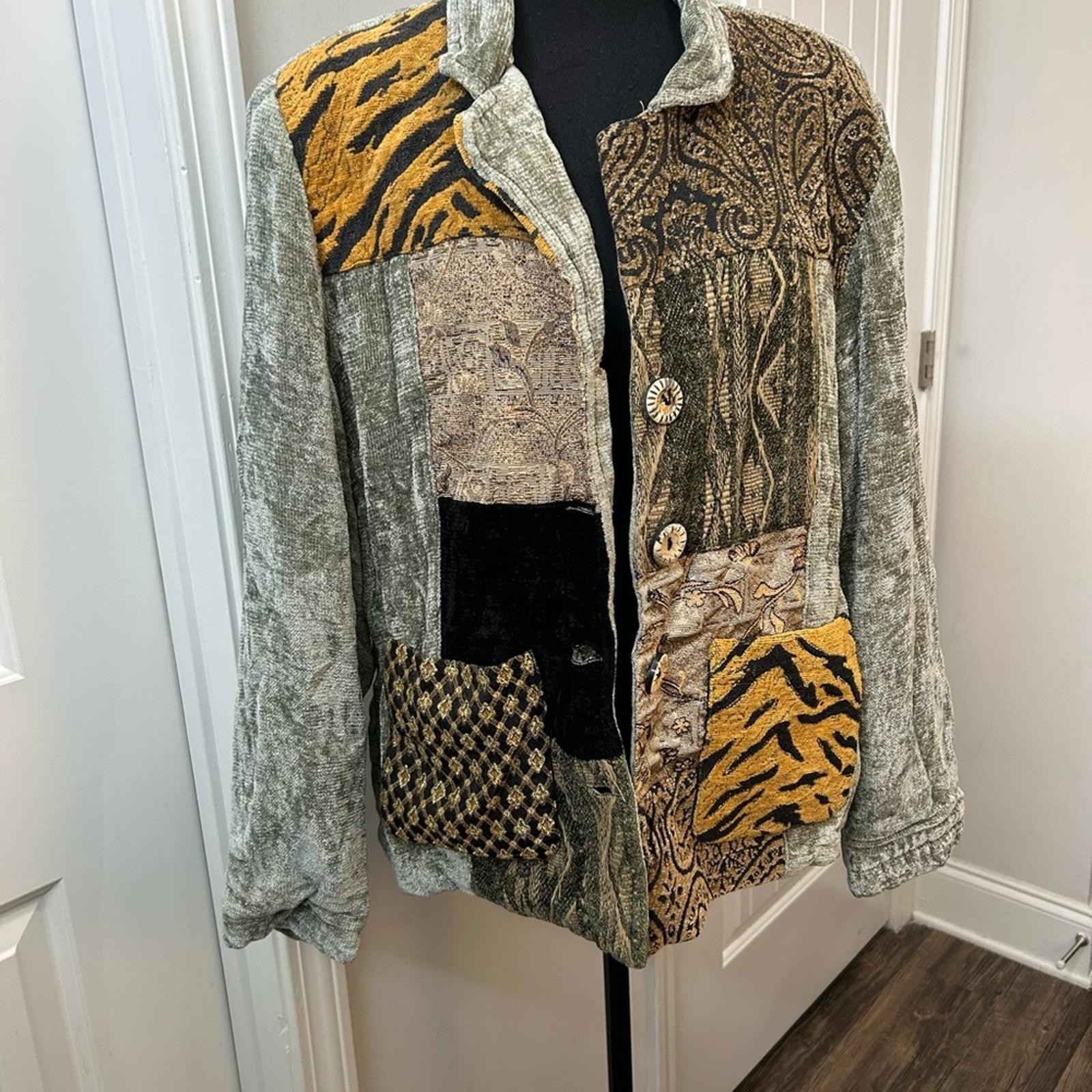 Chico's Patchwork Boho Jacket • Size 18 • Vintage… - image 1