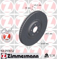1X Zimmermann Bremsscheibe Sport Z 150.2978.52 FüR BMW X1 F48 X2 F39 1Er F40 2Er