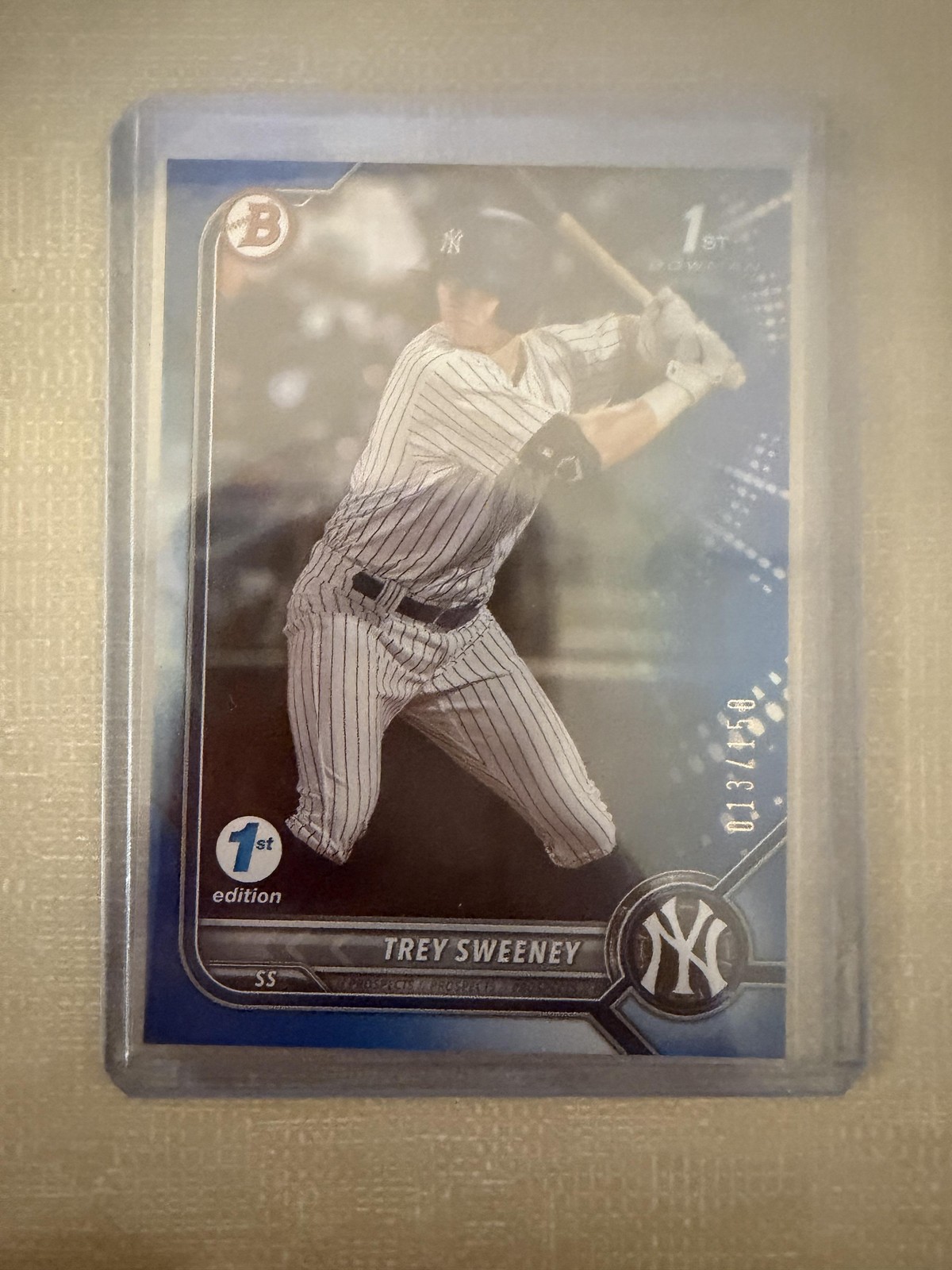 15. 2022 Bowman 1st Edition #BPPF-137 Trey Sweeney Blue Foil #/150