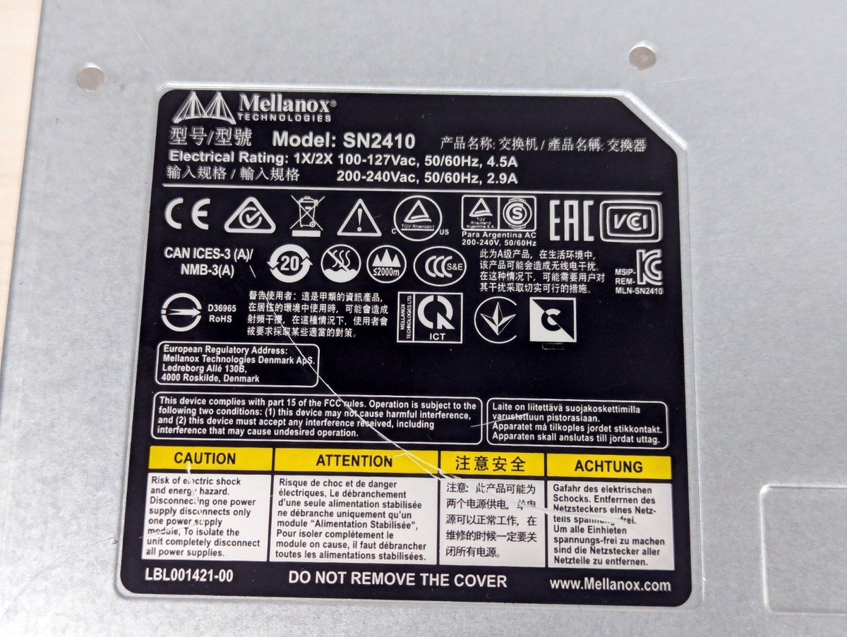 Mellanox SN2410 MSN2410-CB2F 48P 25GbE + 8P 100GbE Ethernet Switch