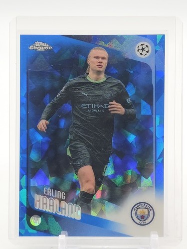 ERLING HAALAND 2025-26 TOPPS CHROME UCL SAPPHIRE REFRACTOR #181 MAN CITY Q3884