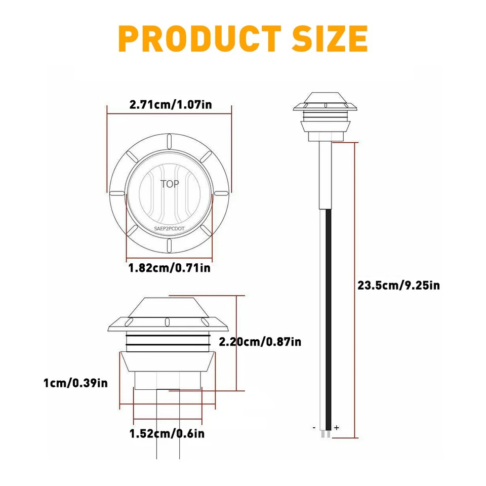 10X Marcador Lateral Âmbar Folga de Luzes LED Indicador Lâmpada Pisca Sinais Fumê - Imagem 3 de 4