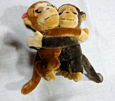 Vintage 1975 Dakin Hugging Plush Monkeys Let's Monkey Around