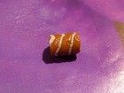 ANCIENT PYU BEAUTIFUL RED  WHITE GLASS ZIG ZAG TUBULAR  BEAD 7.2-5.3 MM — photo 5