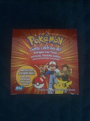 1999 Topps Pokemon TV Series 1 LEERES DISPLAY + 4 Booster Sealed Vintage