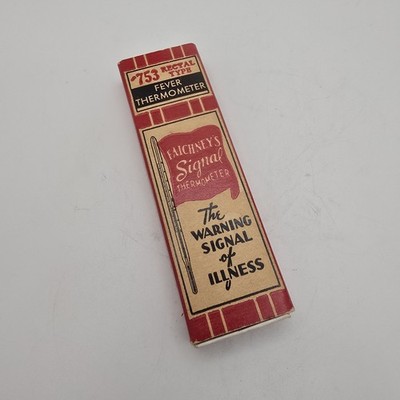 Vtg Faichneys Rectal Thermometer Box Watertown NY Medical Advertising No Mercury