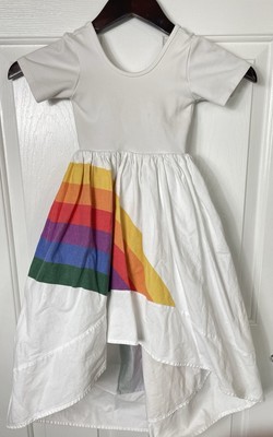 Girls Pleiades Designs Dress 4T Hi Lo Rainbow Jersey Top | eBay