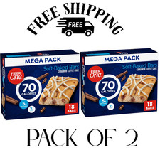 (PK2) Fiber One 70 Calorie Soft Baked Bars,Cinnamon Coffee Cake, Mega Pack,18 Ct