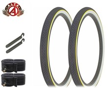 Set 2 PNEUMATICI Bicicletta ALTA 24"x2.125" WhiteWall Linea Gialla CLASSIC Mini MATTONE 6pz