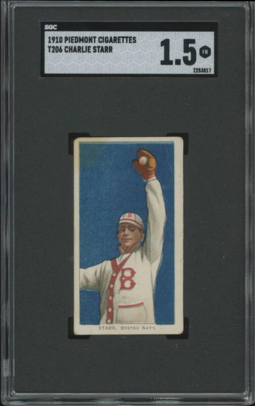 1909 T206 CHARLIE STARR NNO FAIR PIEDMONT 350 STAMPED SGC 1.5 BOSTON RUSTLERS