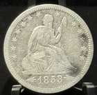 1853-O US Seated Liberty Twenty Five Cent 25C Silver Coin