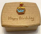 VTG Schurman Wooden Happy Birthday Brown/Cupcake Musical Box 2" x 1.5" x .75" — photo 2