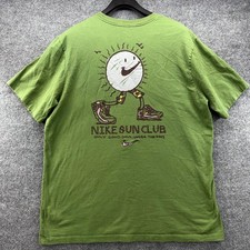 Nike Sun Club Graphic T Shirt Men's XL Green Cotton Short Sleeve Tee